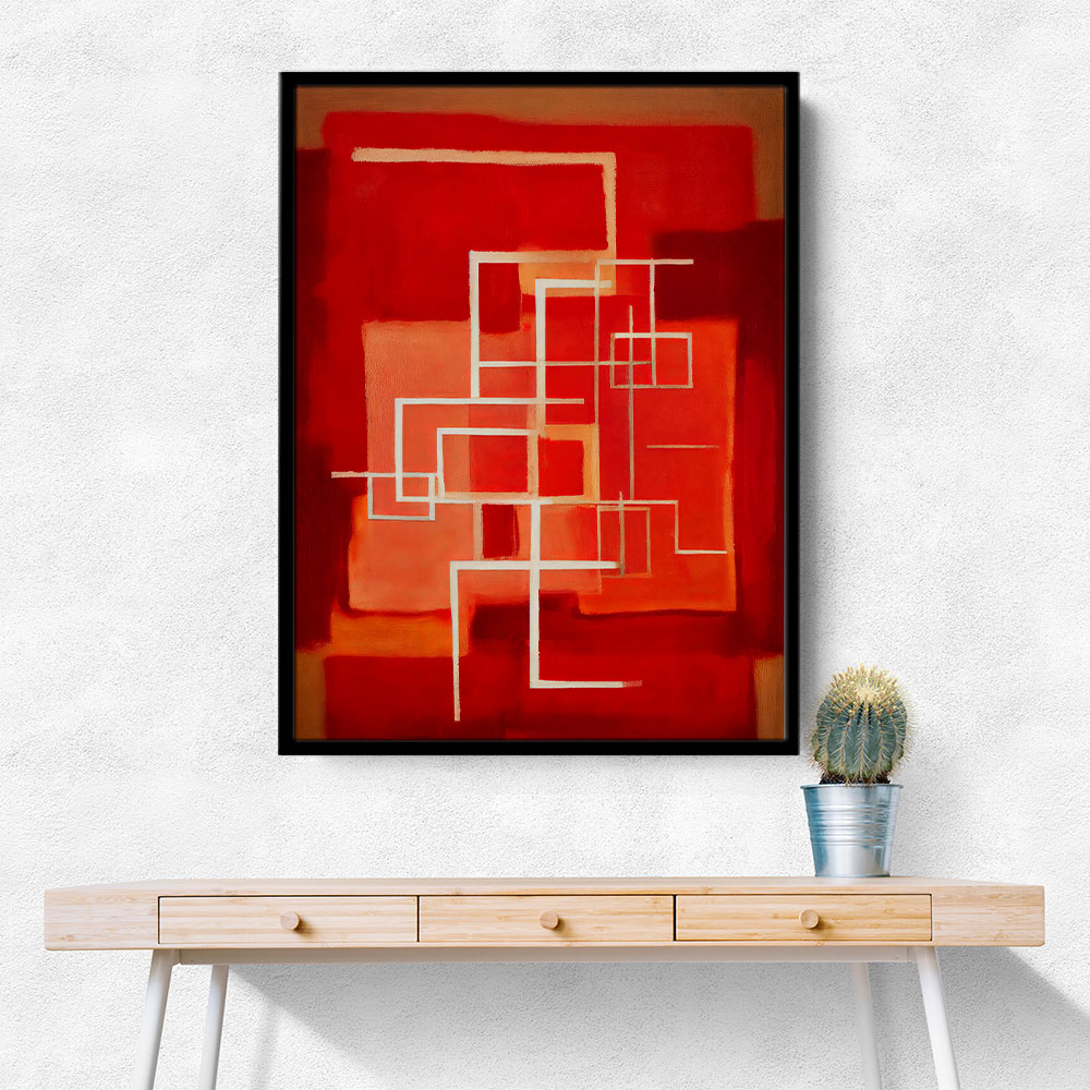 Two Abstract Red Squares In Rothko Style Wall Art