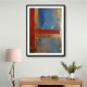 Blue, Red and Gold Abstract Rectangles Abstract In Rothko Style Wall Art