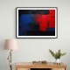 Black, Blue & Red Abstract Squares In Rothko Style Wall Art