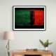Black & Red, Green 3 Abstract Squares In Rothko Style Wall Art