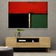 Black, Green & Red Abstract Squares In Rothko Style Wall Art