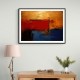 Blue, Gold & Red Abstract Squares In Rothko Style Wall Art