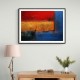 Blue, Gold & Red 2 Abstract Squares In Rothko Style Wall Art