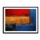 Blue, Gold & Red 2 Abstract Squares In Rothko Style Wall Art