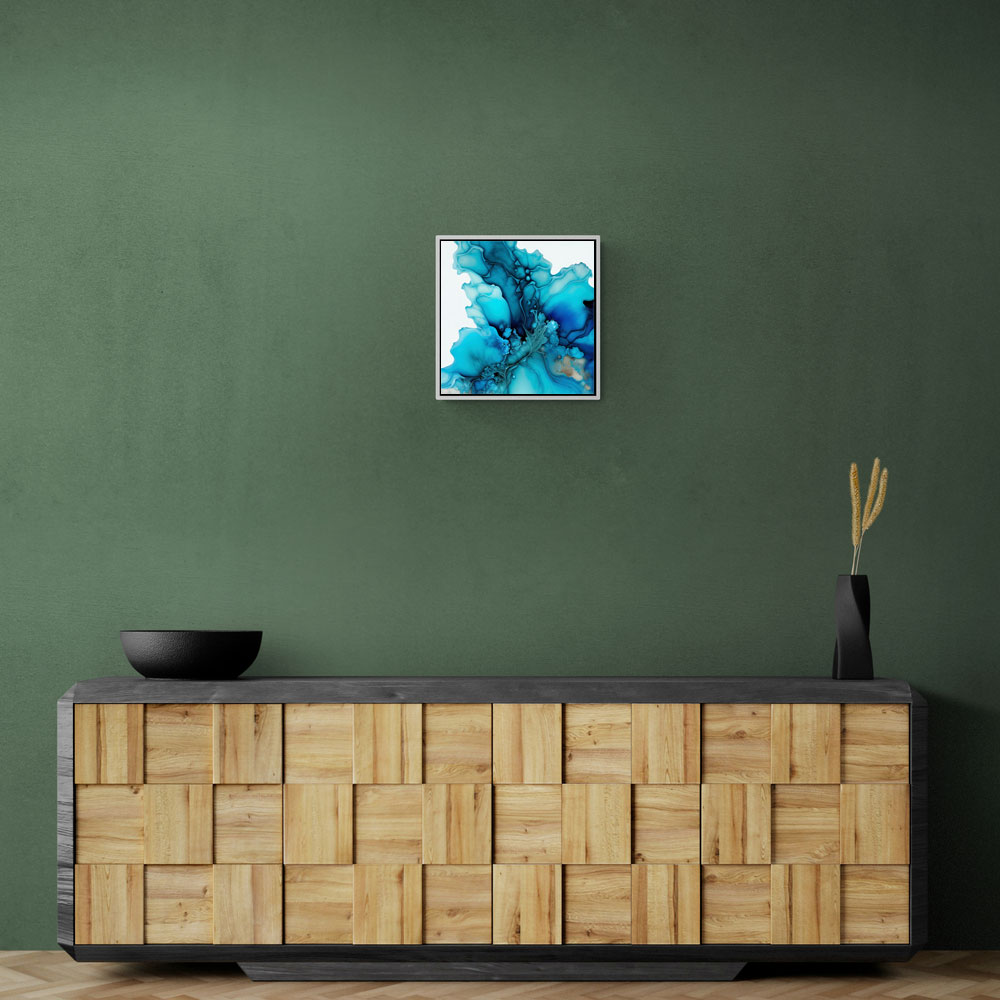 Alcohol Ink Light Blue 2 Abstract Wall Art