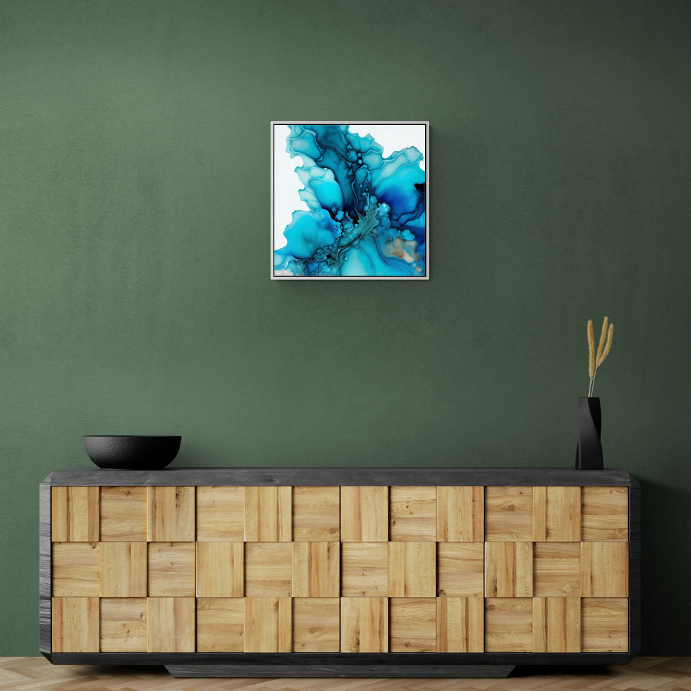 Alcohol Ink Light Blue 2 Abstract Wall Art