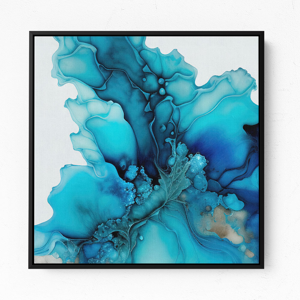Alcohol Ink Light Blue 2 Abstract Wall Art