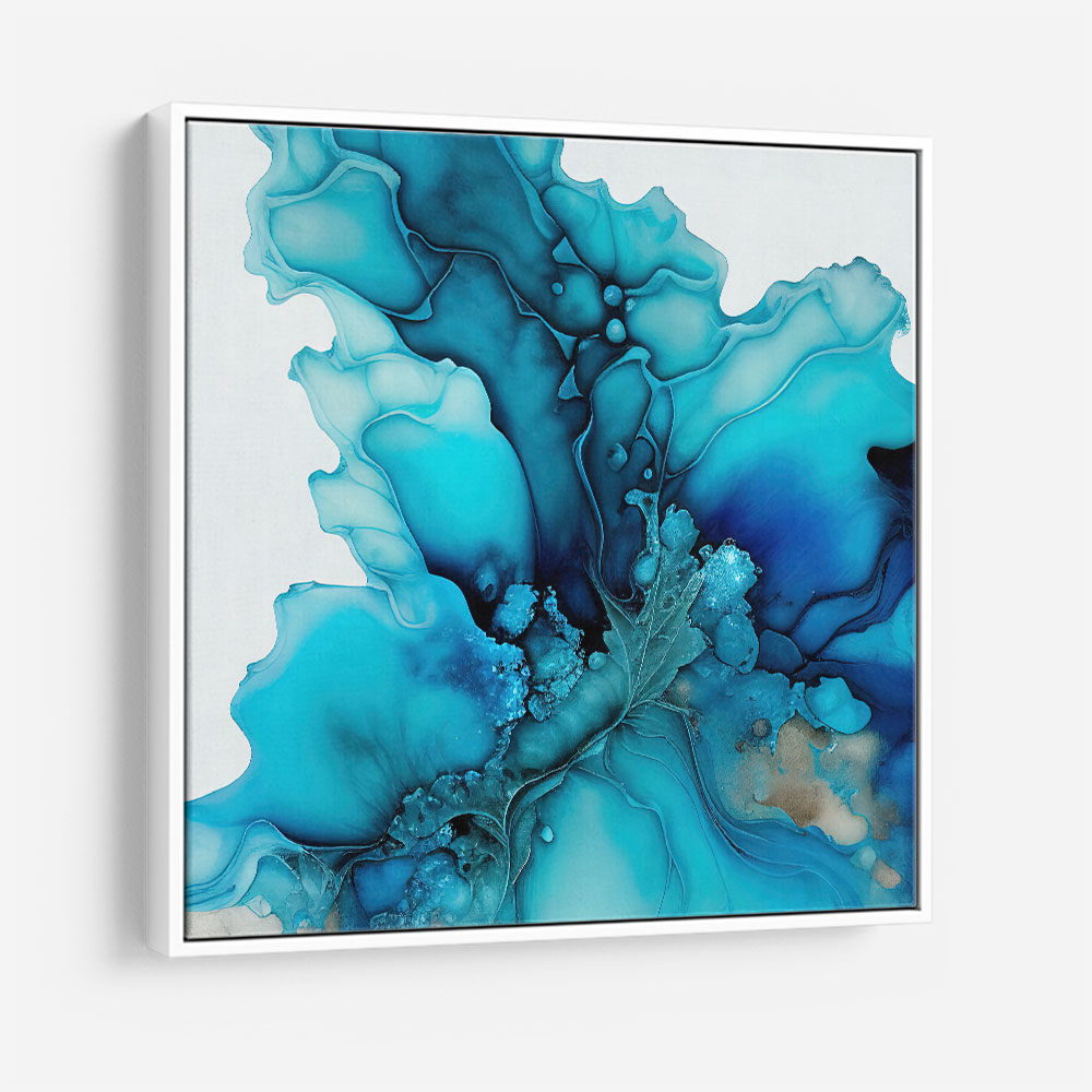 Alcohol Ink Light Blue 2 Abstract Wall Art