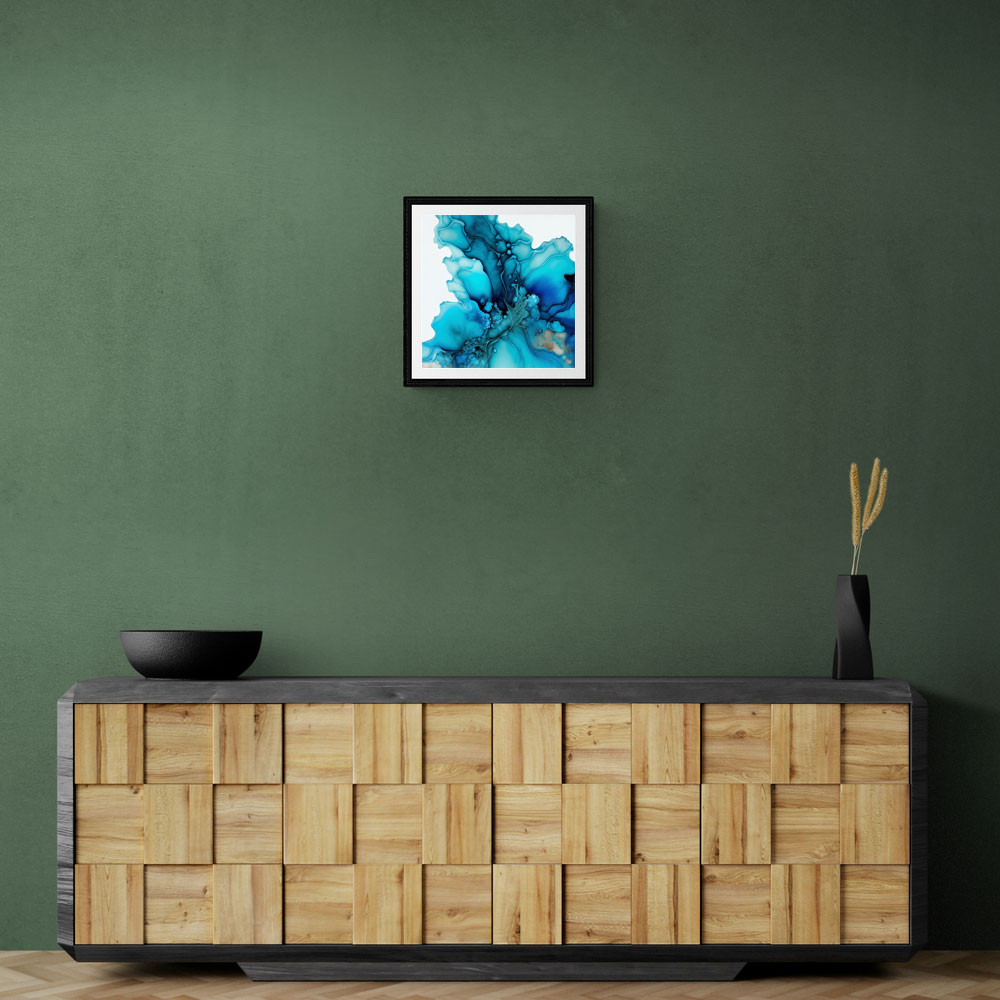 Alcohol Ink Light Blue 2 Abstract Wall Art