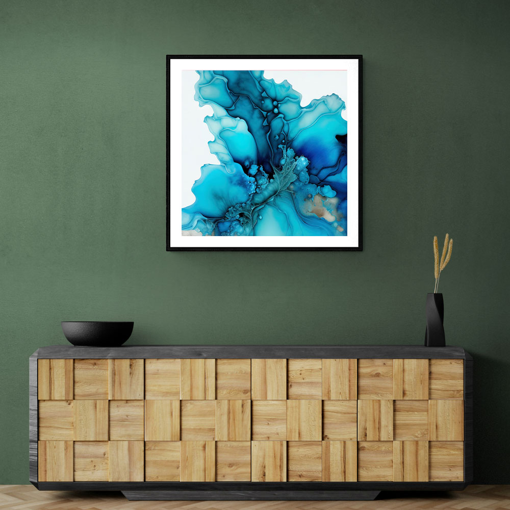 Alcohol Ink Light Blue 2 Abstract Wall Art