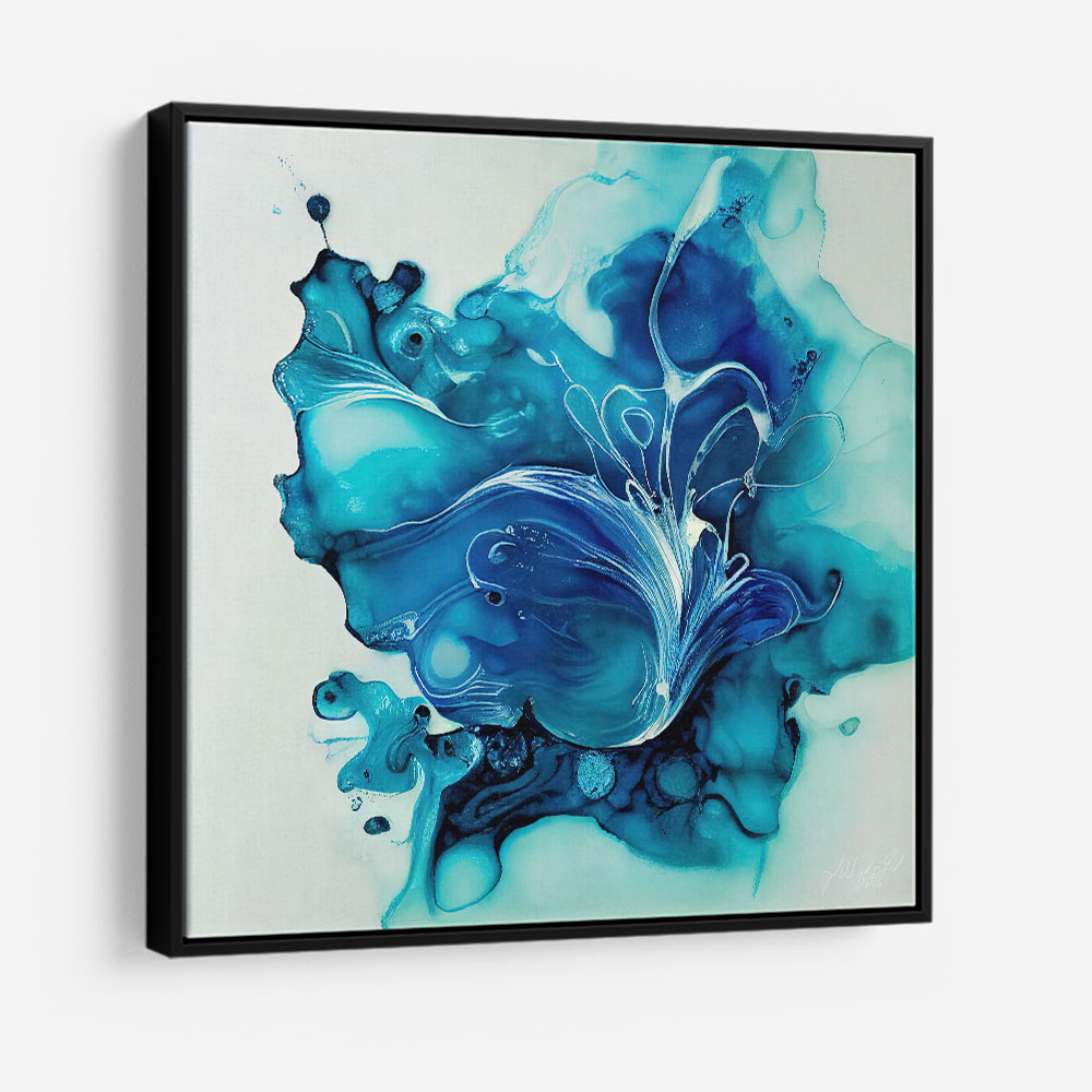 Alcohol Ink Light Blue 3 Abstract Wall Art