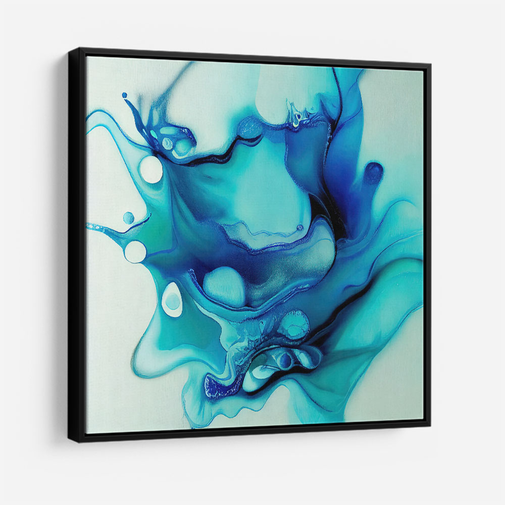Alcohol Ink Light Blue 4 Abstract Wall Art