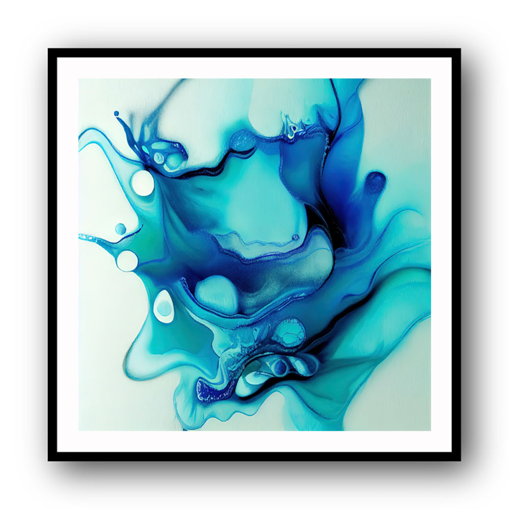 Alcohol Ink Light Blue 4 Abstract Wall Art