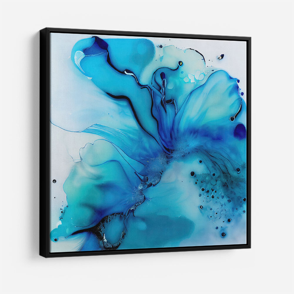 Alcohol Ink Light Blue 5 Abstract Wall Art