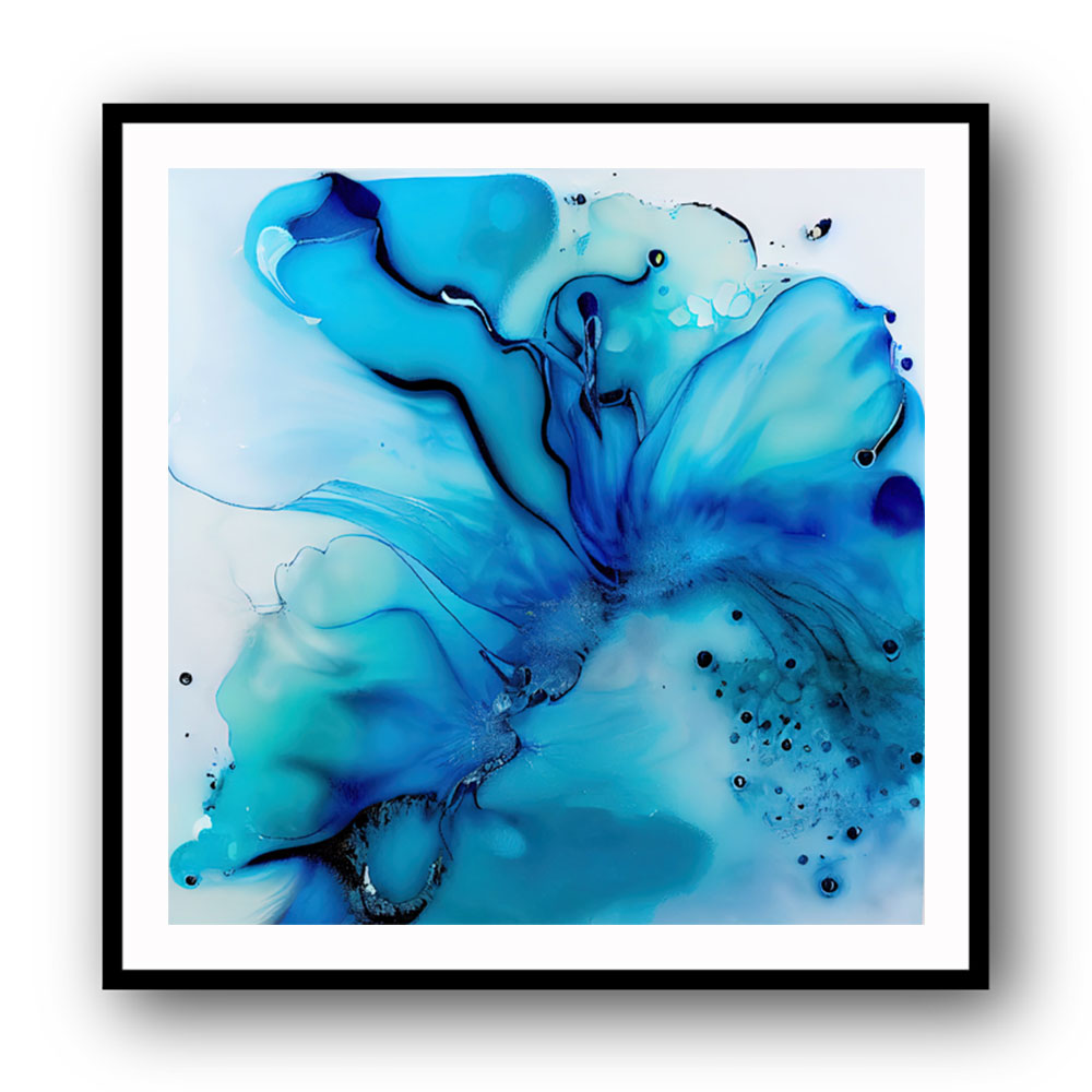 Alcohol Ink Light Blue 5 Abstract Wall Art