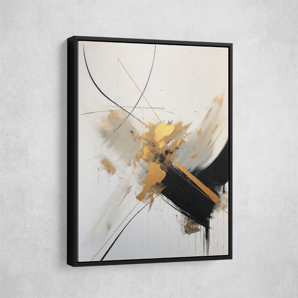 Strokes Black & Gold Abstract 4 Wall Art