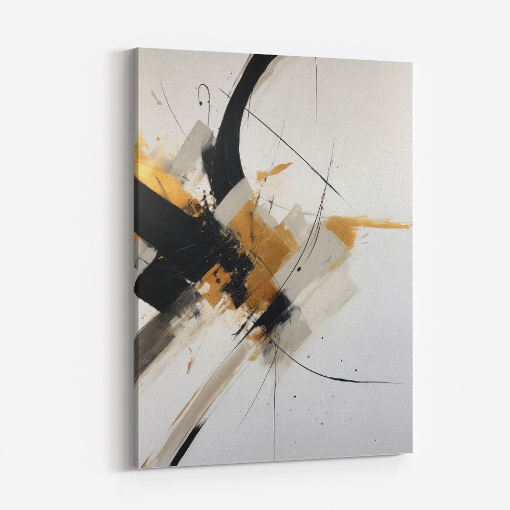 Strokes Black & Gold Abstract 5 Wall Art