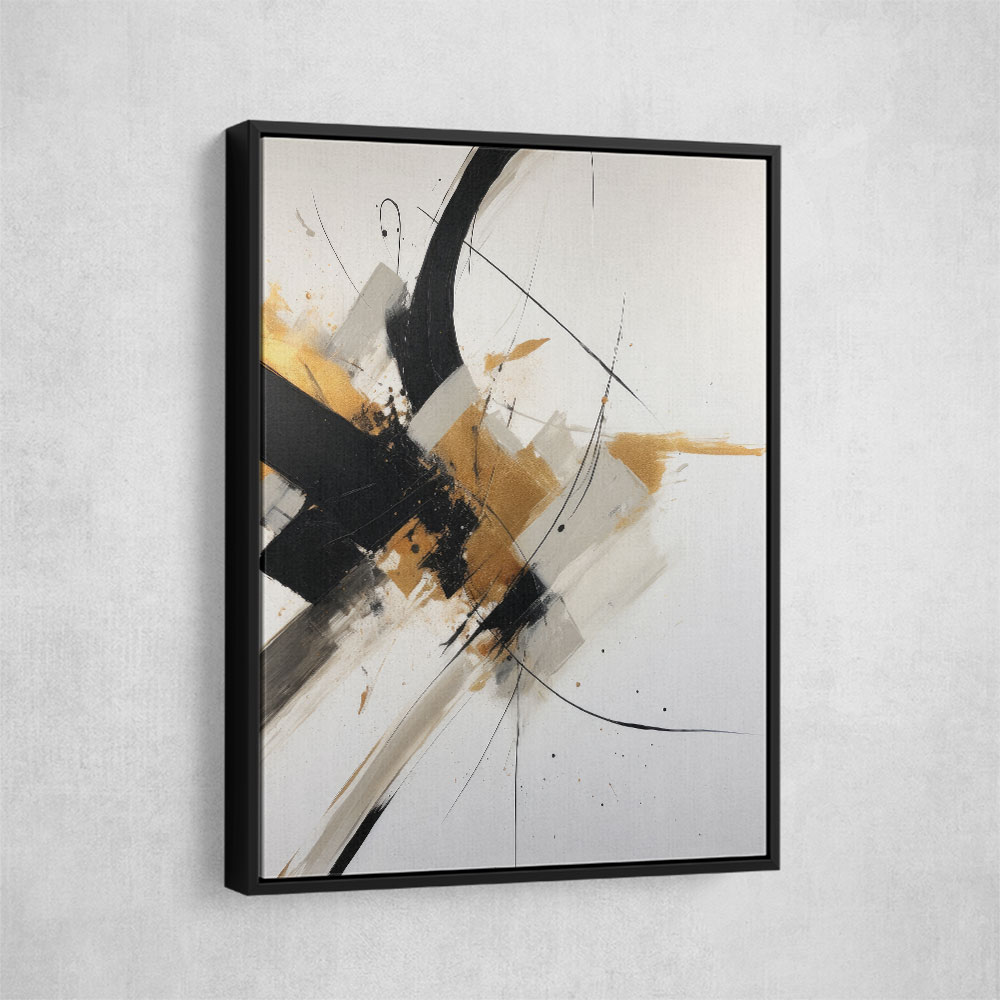Strokes Black & Gold Abstract 5 Wall Art