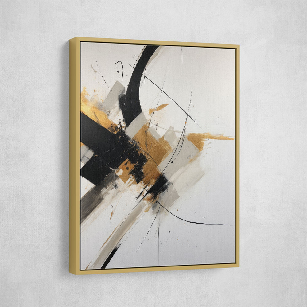 Strokes Black & Gold Abstract 5 Wall Art