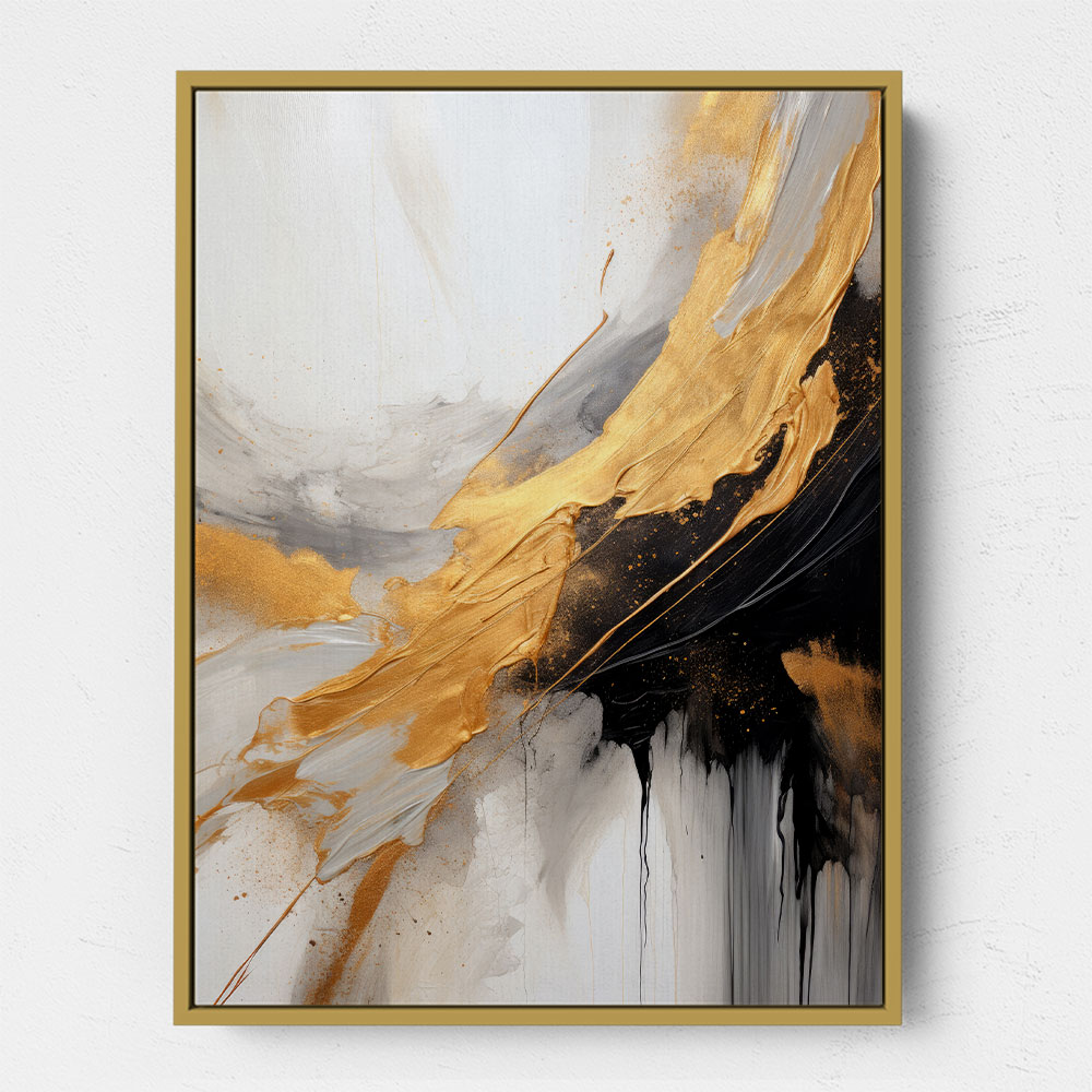Strokes Black & Gold Abstract 6 Wall Art