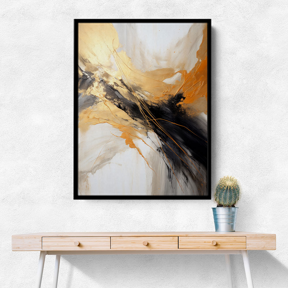 Strokes Black & Gold Abstract 7 Wall Art