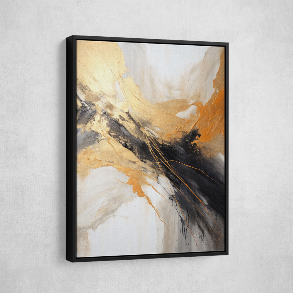 Strokes Black & Gold Abstract 7 Wall Art