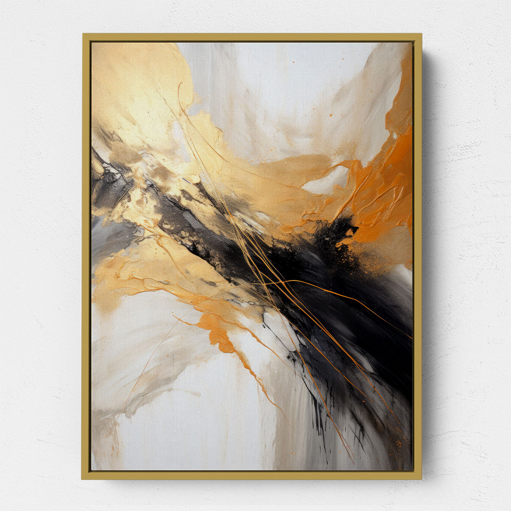 Strokes Black & Gold Abstract 7 Wall Art