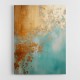 Turquoise & Gold 3 Abstract Wall Art
