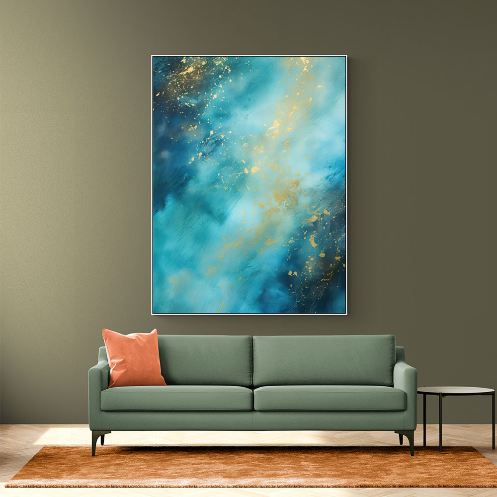 Turquoise & Gold 10 Abstract Wall Art