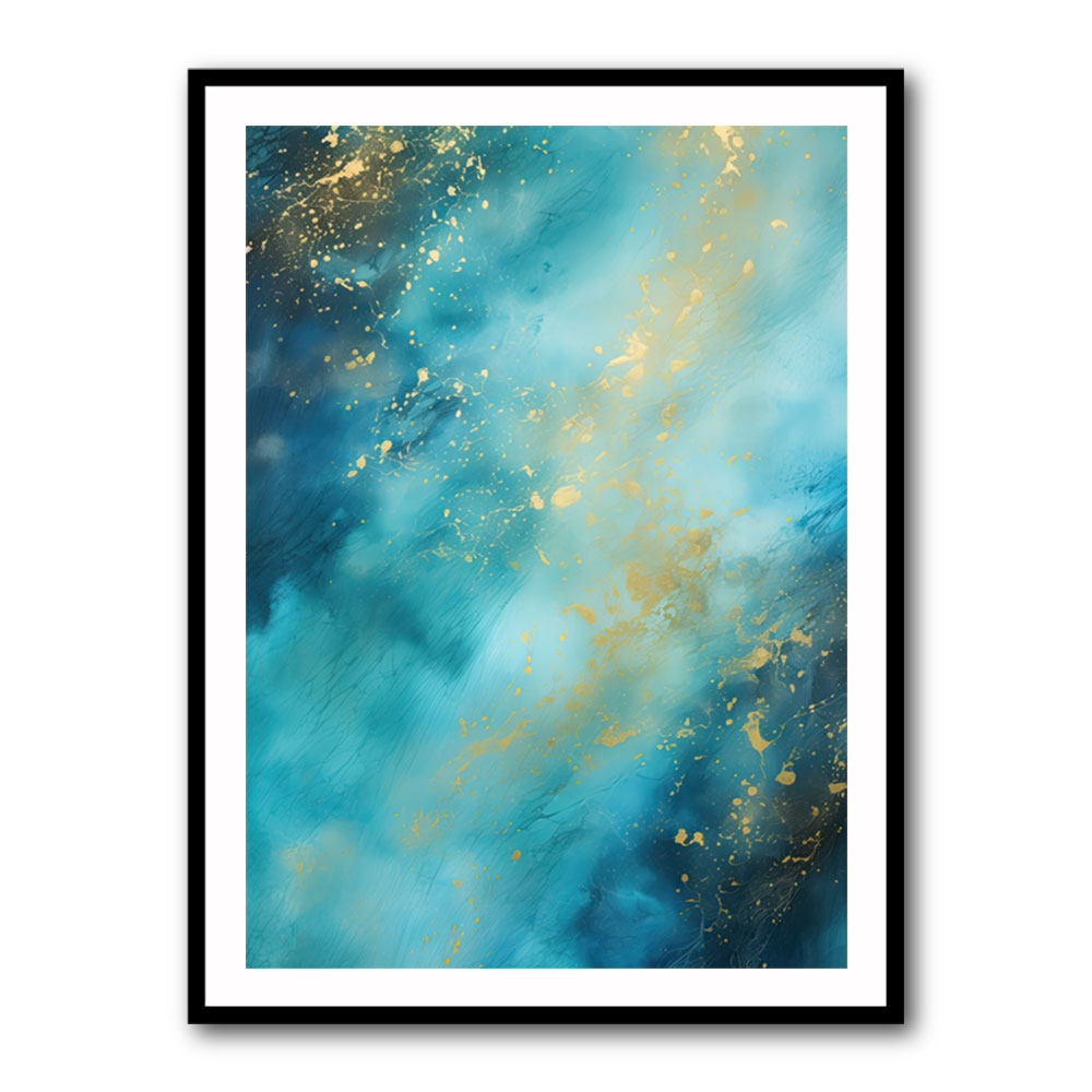 Turquoise & Gold 10 Abstract Wall Art