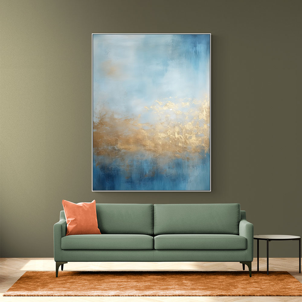 Blue & Gold Abstract Wall Art
