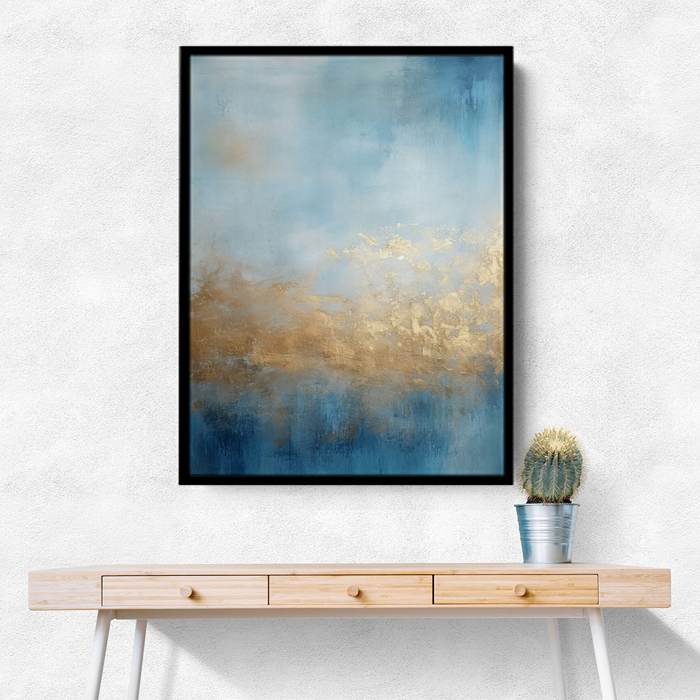 Blue & Gold Abstract Wall Art