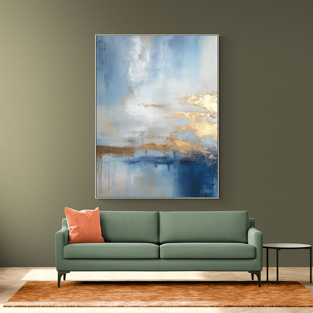 Blue & Gold Abstract 1 Wall Art