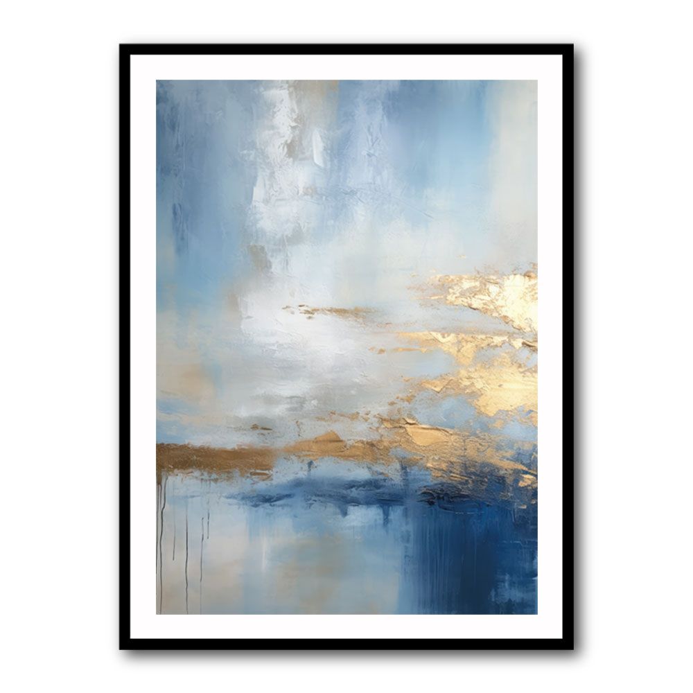 Blue & Gold Abstract 1 Wall Art
