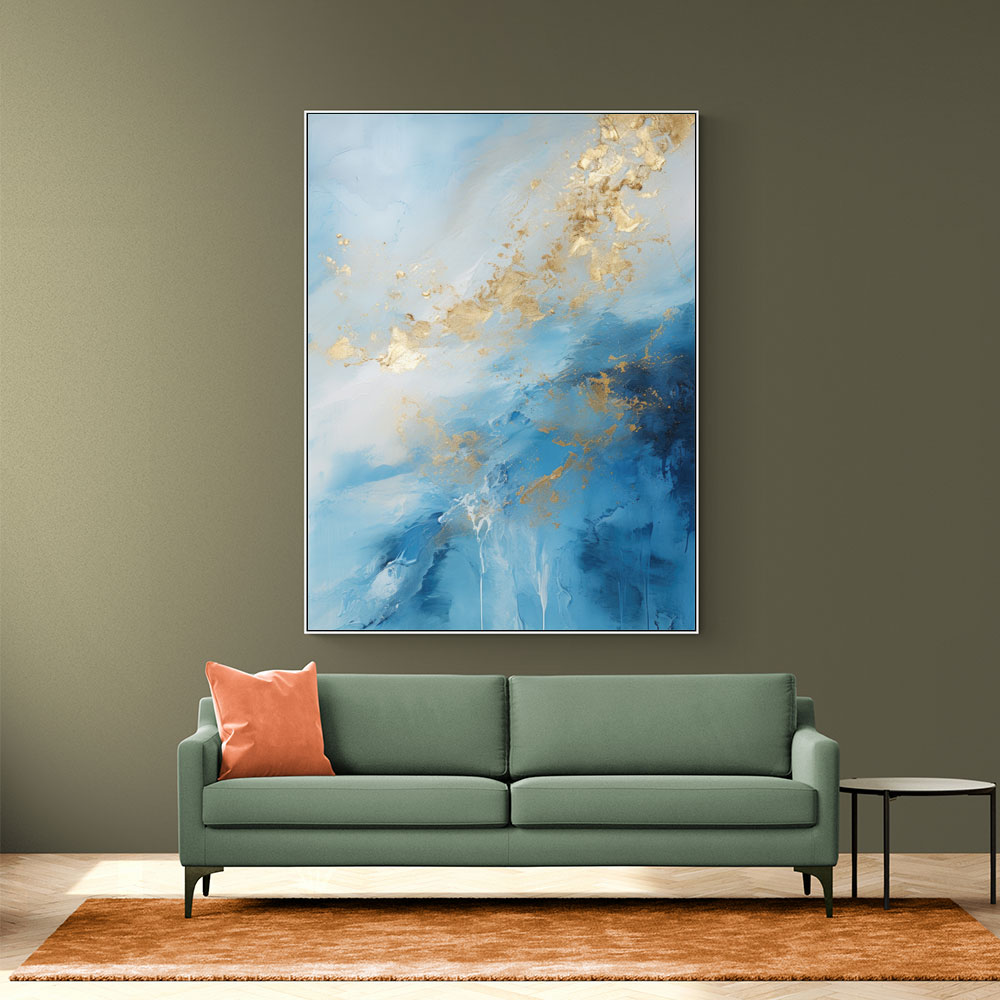 Blue & Gold Abstract 2 Wall Art