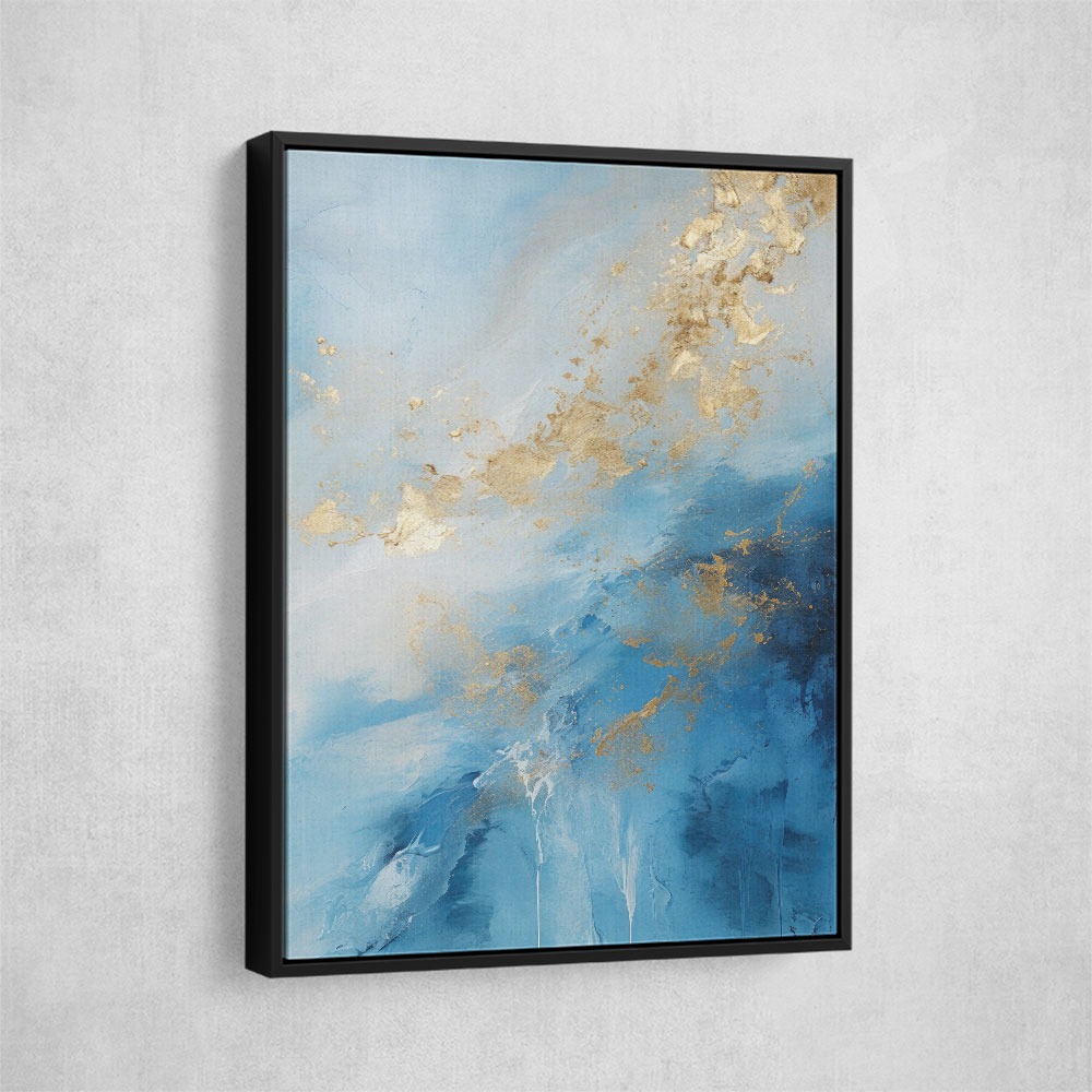 Blue & Gold Abstract 2 Wall Art