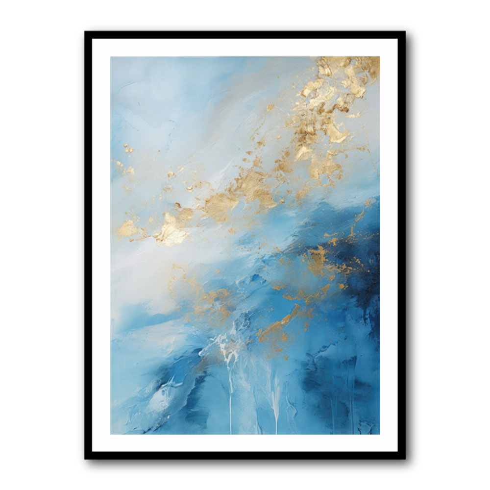 Blue & Gold Abstract 2 Wall Art