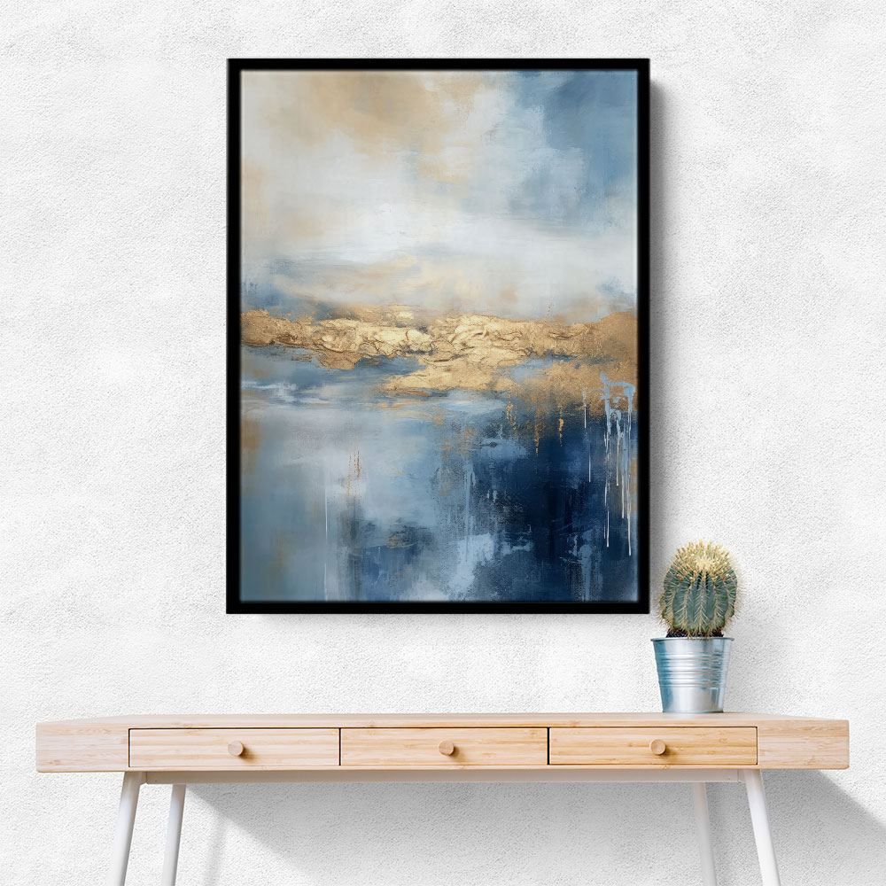 Blue & Gold Abstract 6 Wall Art