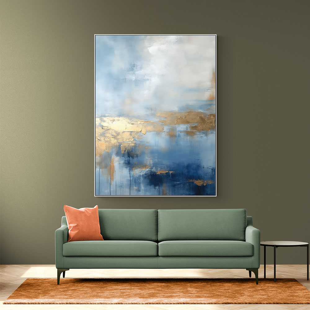 Blue & Gold Abstract 15 Wall Art