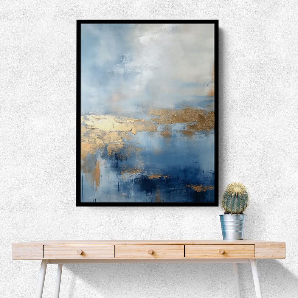 Blue & Gold Abstract 15 Wall Art