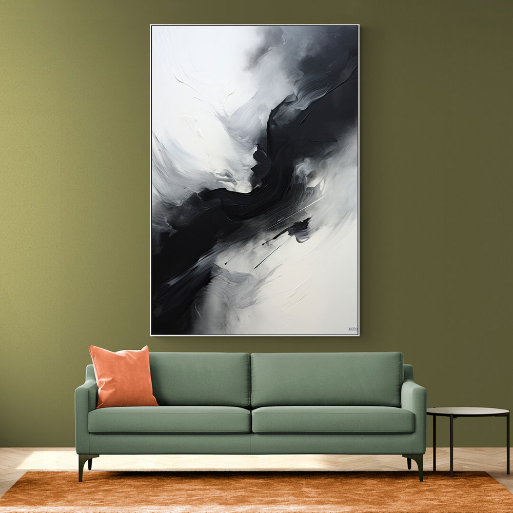 Black Brush Strokes Abstract Wall Art