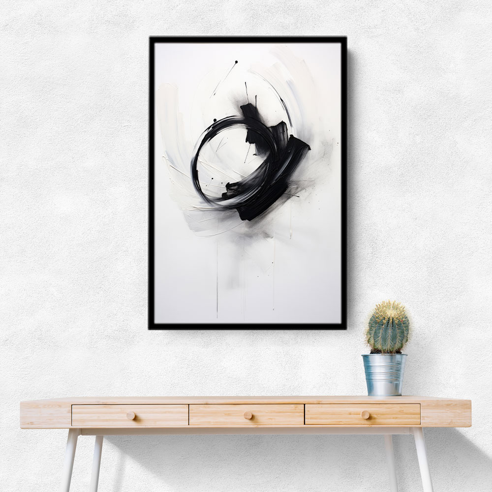 Black Brush Strokes 3 Abstract Wall Art