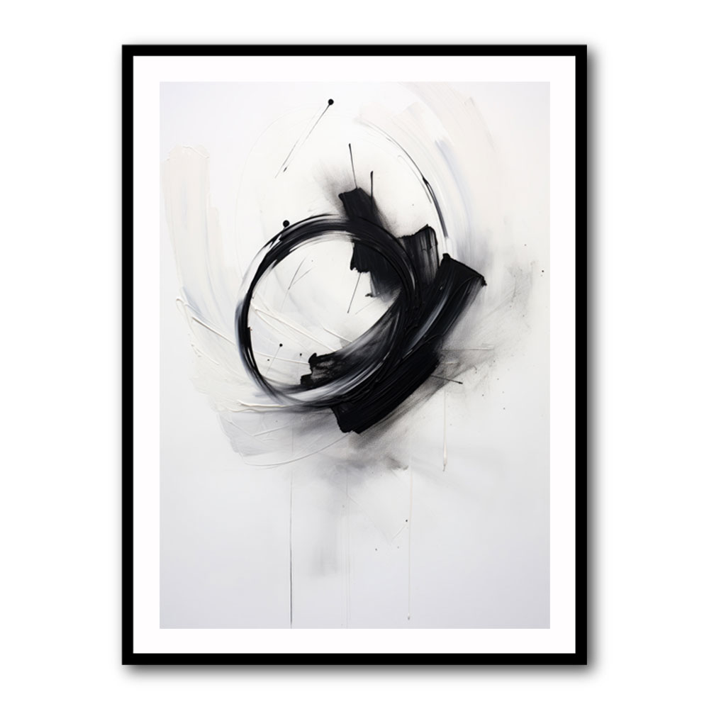 Black Brush Strokes 3 Abstract Wall Art