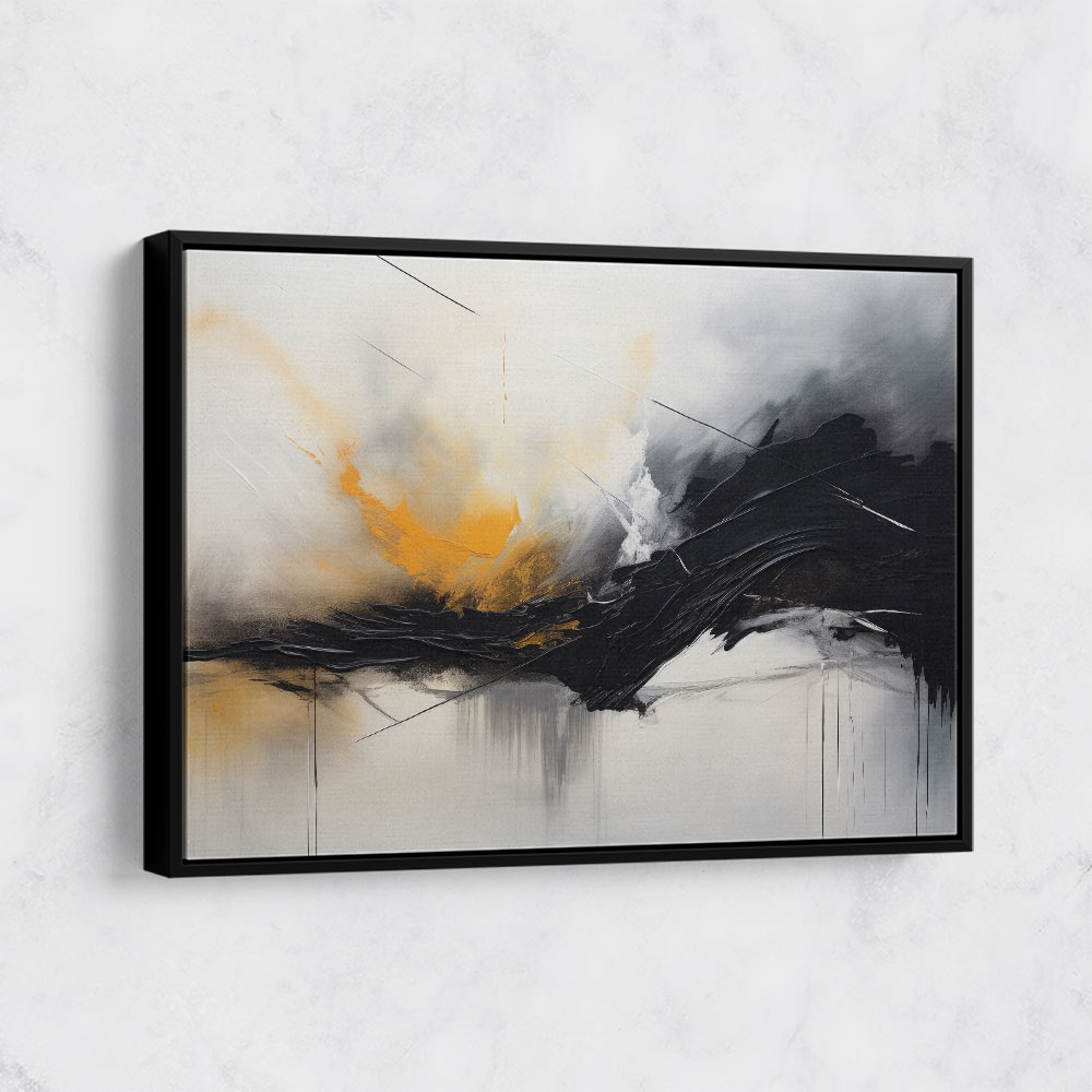 Black & Gold Abstract Strokes Wall Art