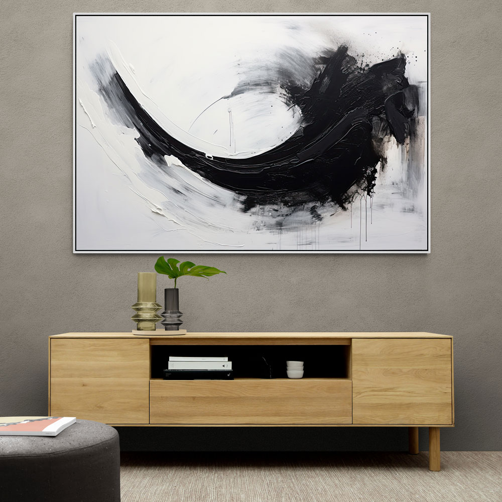 Black Brush Strokes 5 Abstract Wall Art