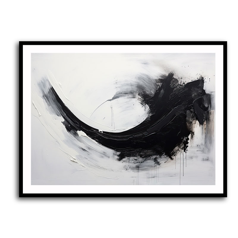 Black Brush Strokes 5 Abstract Wall Art