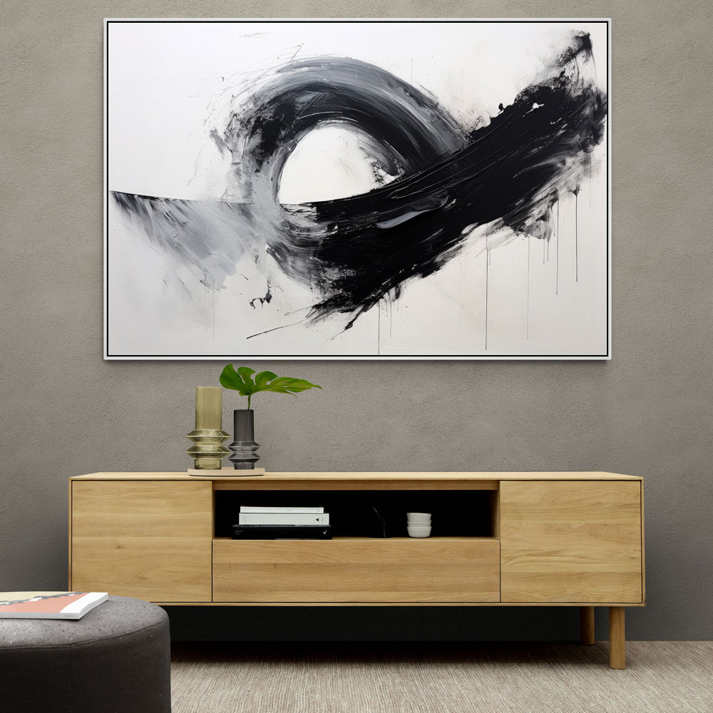 Black Brush Strokes 6 Abstract Wall Art