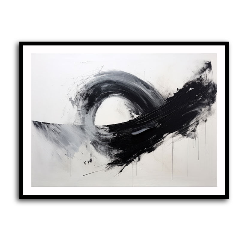 Black Brush Strokes 6 Abstract Wall Art