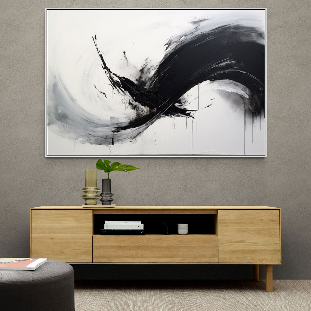 Black Brush Strokes 9 Abstract Wall Art