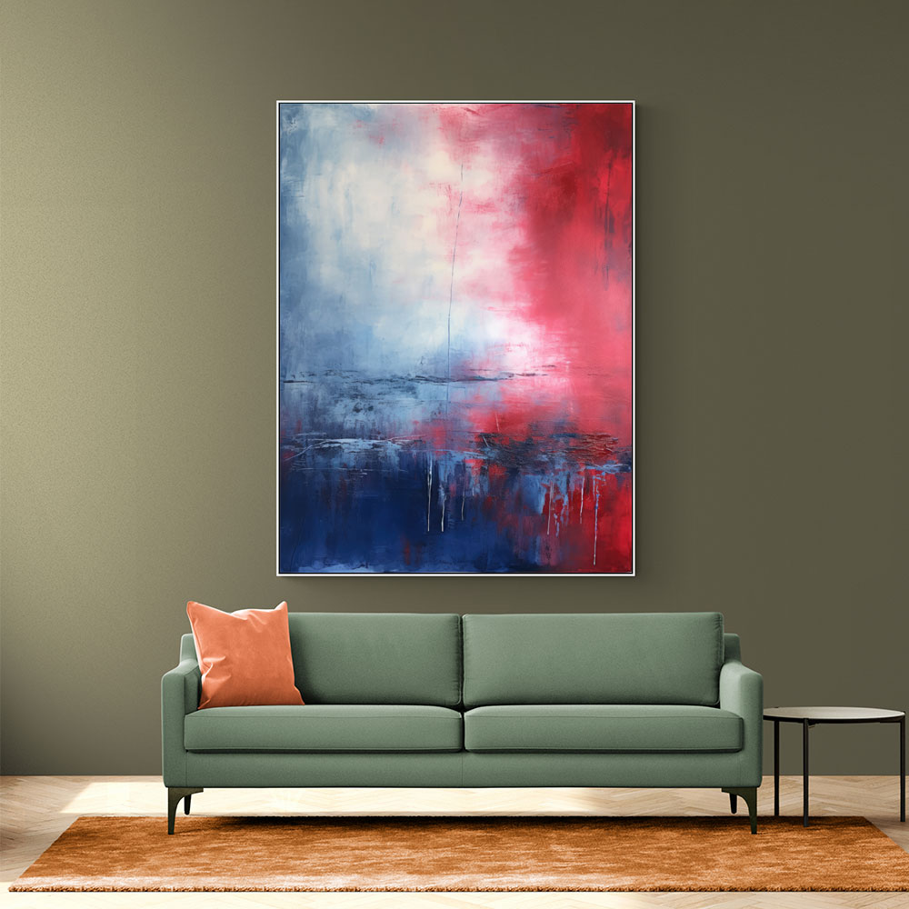 Red & Blue Abstract Wall Art